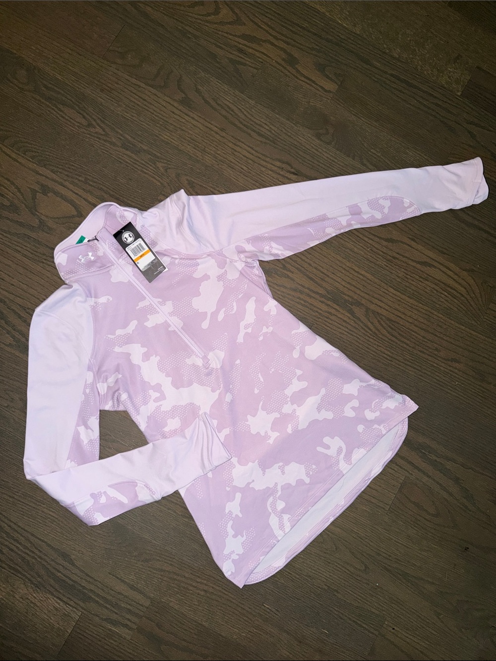NWT Under Armour Women’s Lavender Camo 1/4 Zip Cold Gear Performance Pullover| S